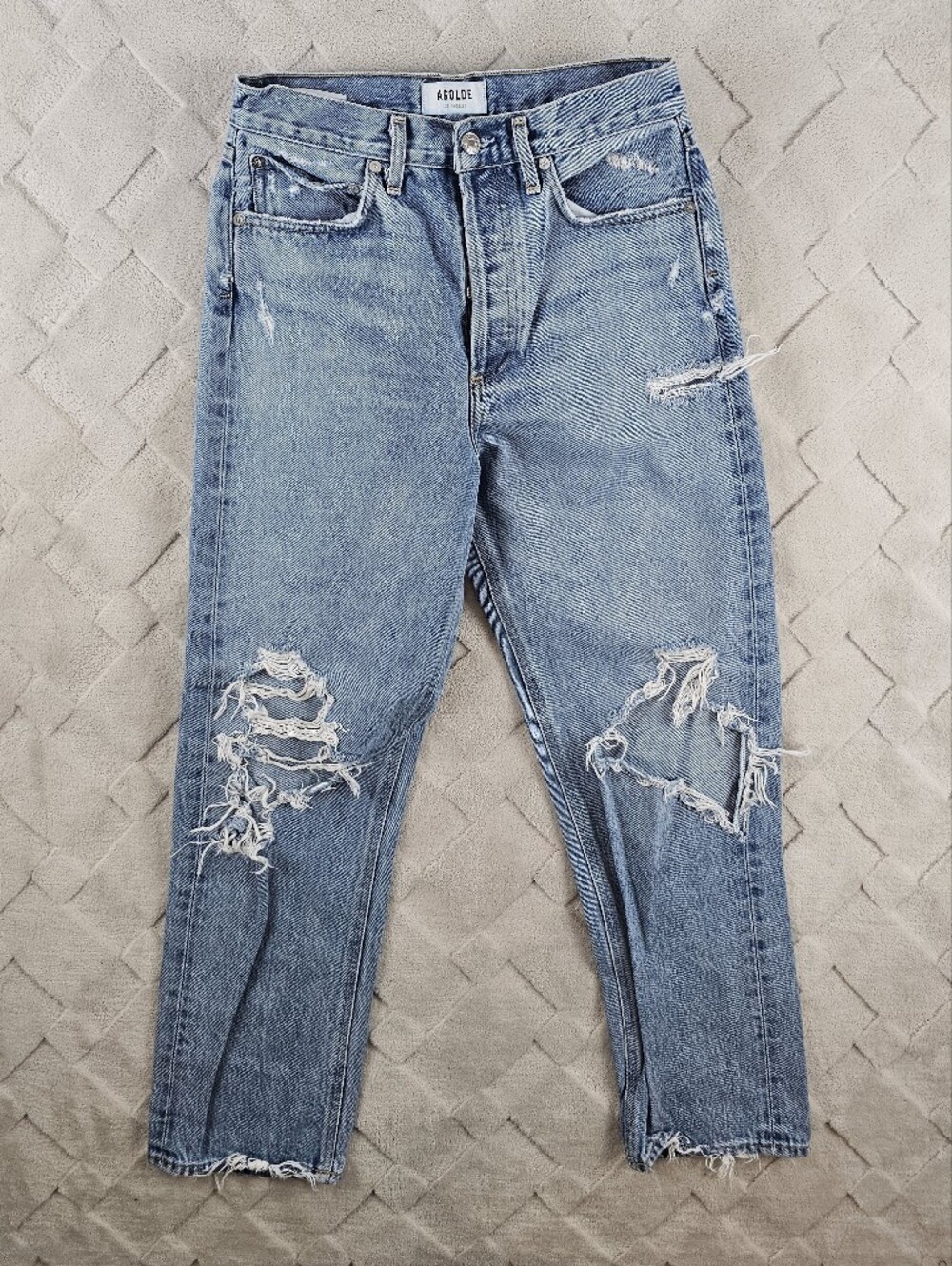 Agolde 90's Mid Rise Loose Fit Jeans Womens 25 Button Fly High Rise